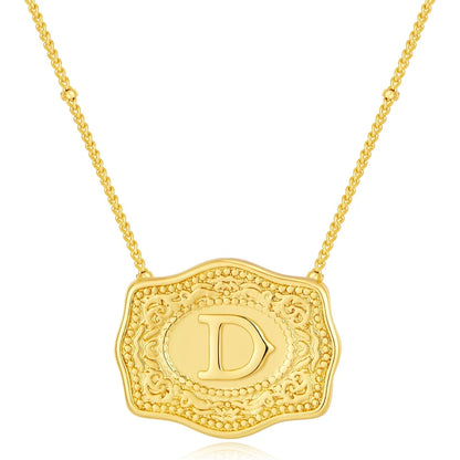 Signature Buckle Initial Necklace