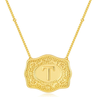 Signature Buckle Initial Necklace