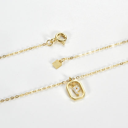 Her Story Initial Necklace | Sparkling Letter Pendant