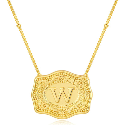 Signature Buckle Initial Necklace