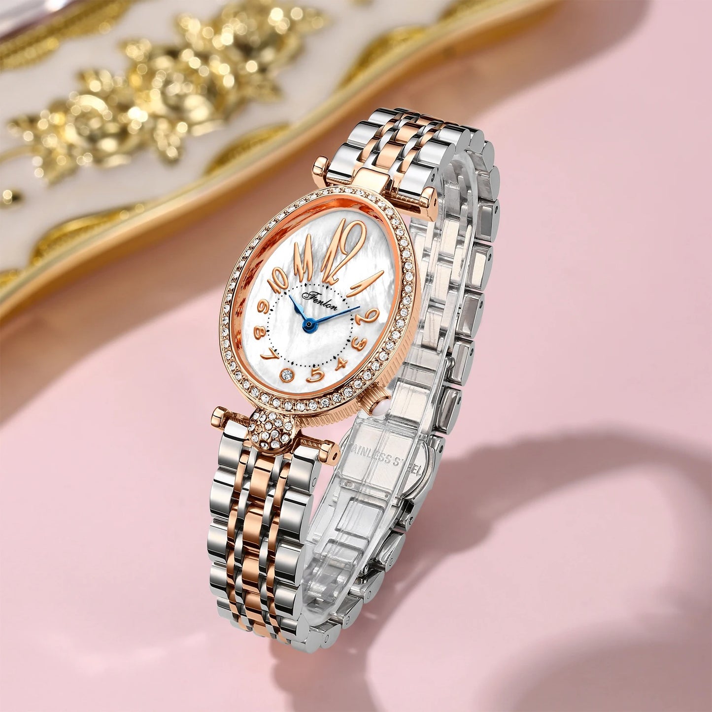 Valentina Rose Gold Script Watch