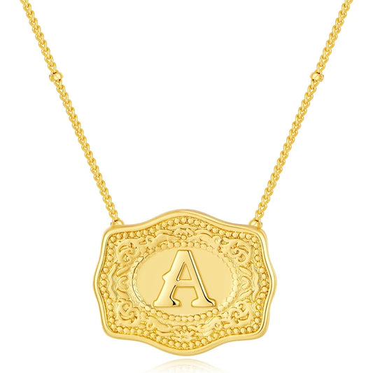 Signature Buckle Initial Necklace