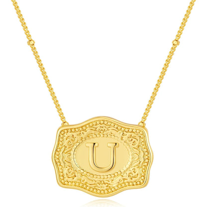Signature Buckle Initial Necklace