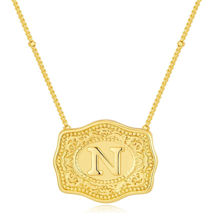 Signature Buckle Initial Necklace