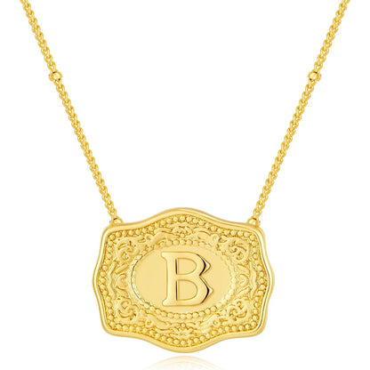 Signature Buckle Initial Necklace