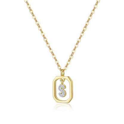Her Story Initial Necklace | Sparkling Letter Pendant