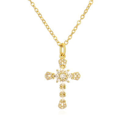 All - Over Crystal Cross Necklace - Dolbrook Jewelers