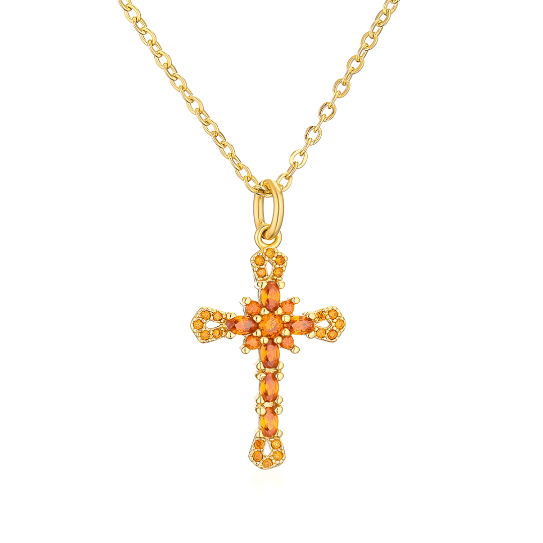 All - Over Crystal Cross Necklace - Dolbrook Jewelers