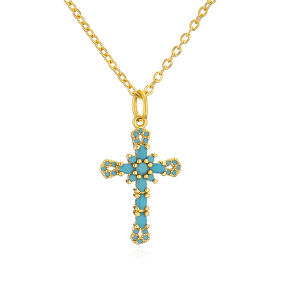 All - Over Crystal Cross Necklace - Dolbrook Jewelers