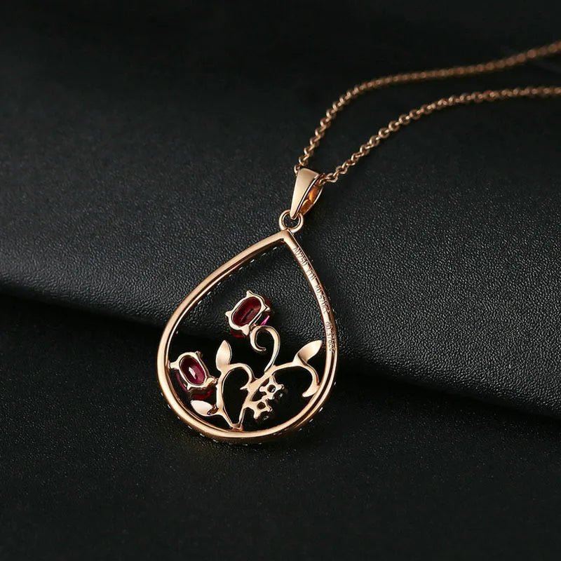 Blooming Hearts Teardrop Necklace - Dolbrook Jewelers