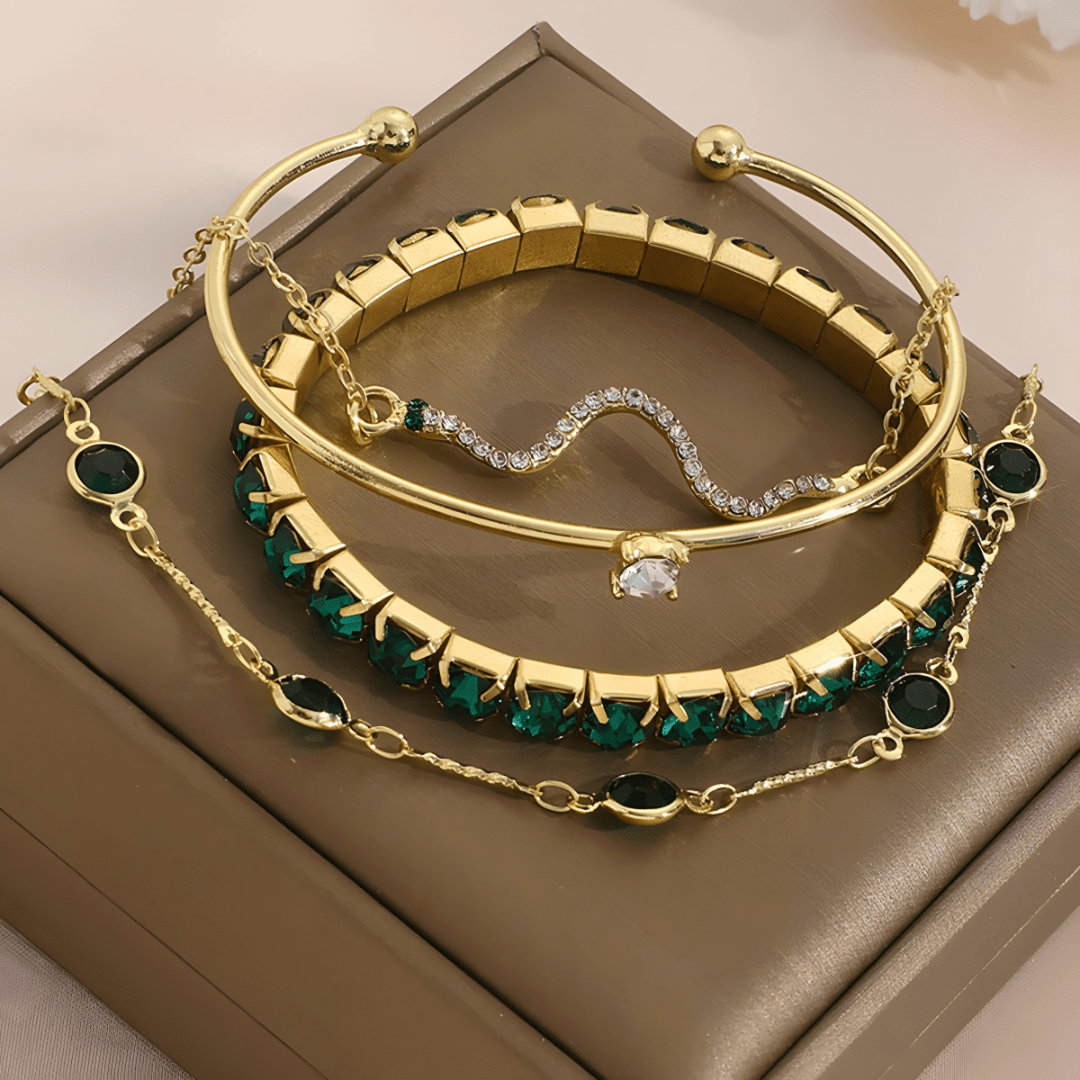 Curated in Green | Complete Stackable Bracelet Set - Dolbrook Jewelers