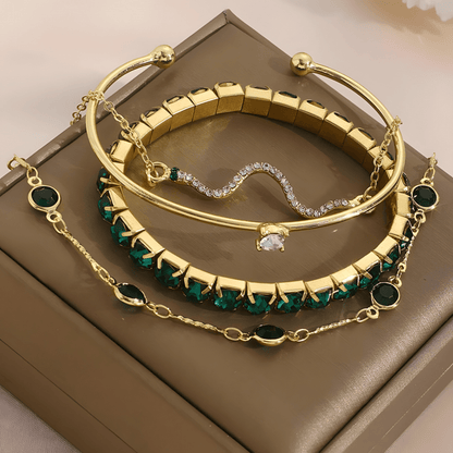 Curated in Green | Complete Stackable Bracelet Set - Dolbrook Jewelers