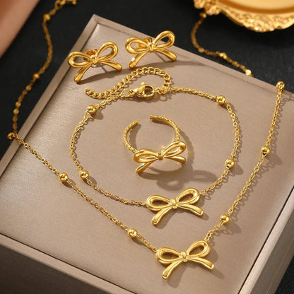 Dainty Bow Jewelry Set - Dolbrook Jewelers