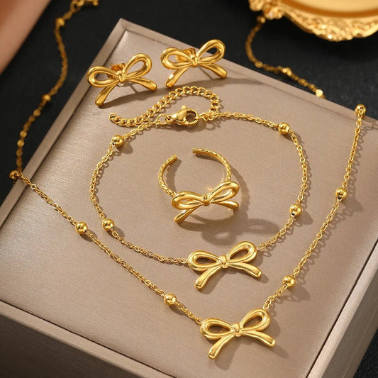 Dainty Bow Jewelry Set - Dolbrook Jewelers