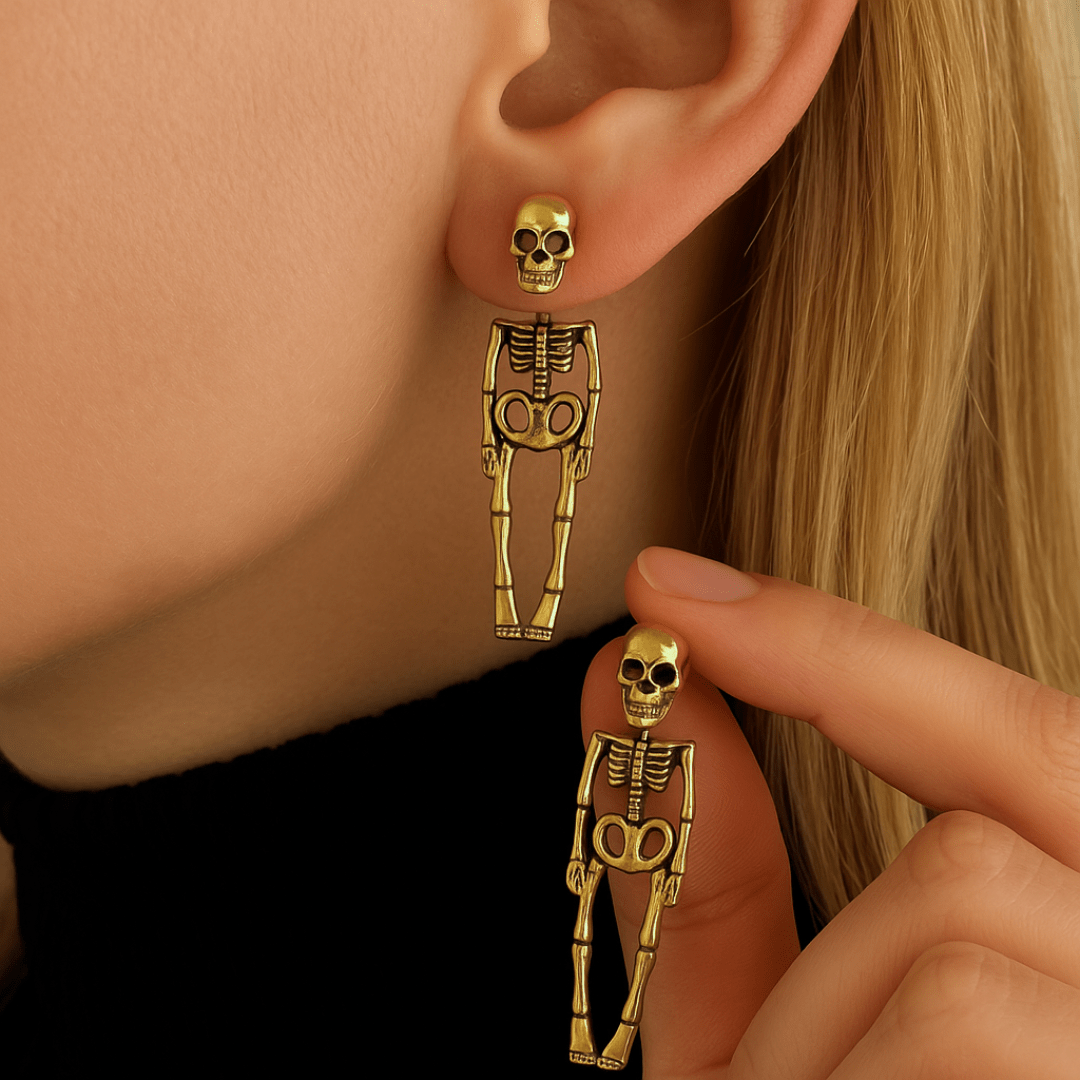 Dark Romance Ear Jacket Skeleton Earrings - Dolbrook Jewelers