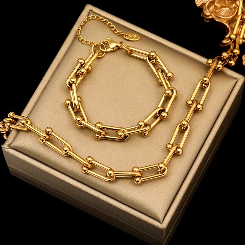 Gold Beaded Link Collection - Dolbrook Jewelers