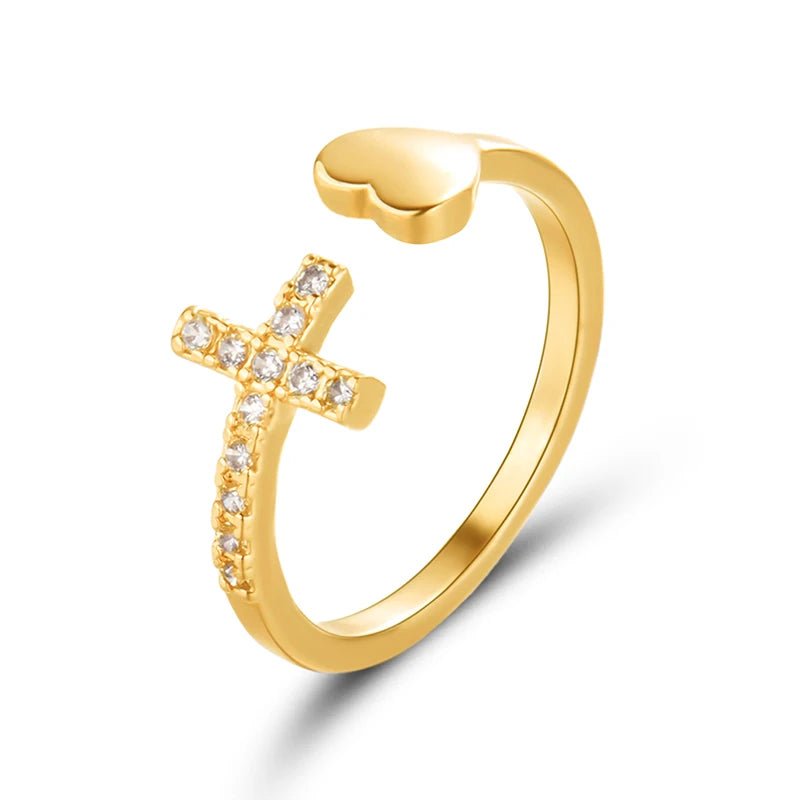 Heavenly Heart & Cross Ring - Dolbrook Jewelers