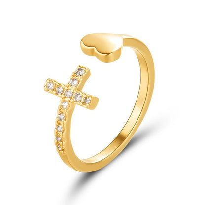 Heavenly Heart & Cross Ring - Dolbrook Jewelers