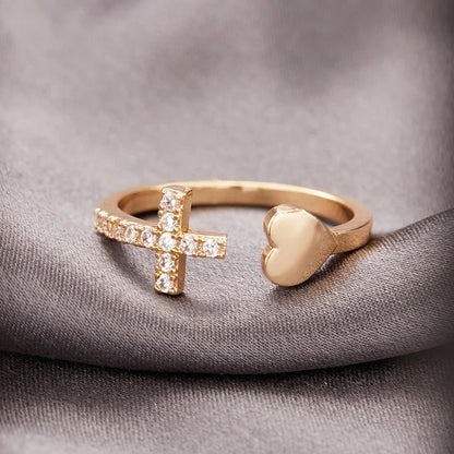 Heavenly Heart & Cross Ring - Dolbrook Jewelers