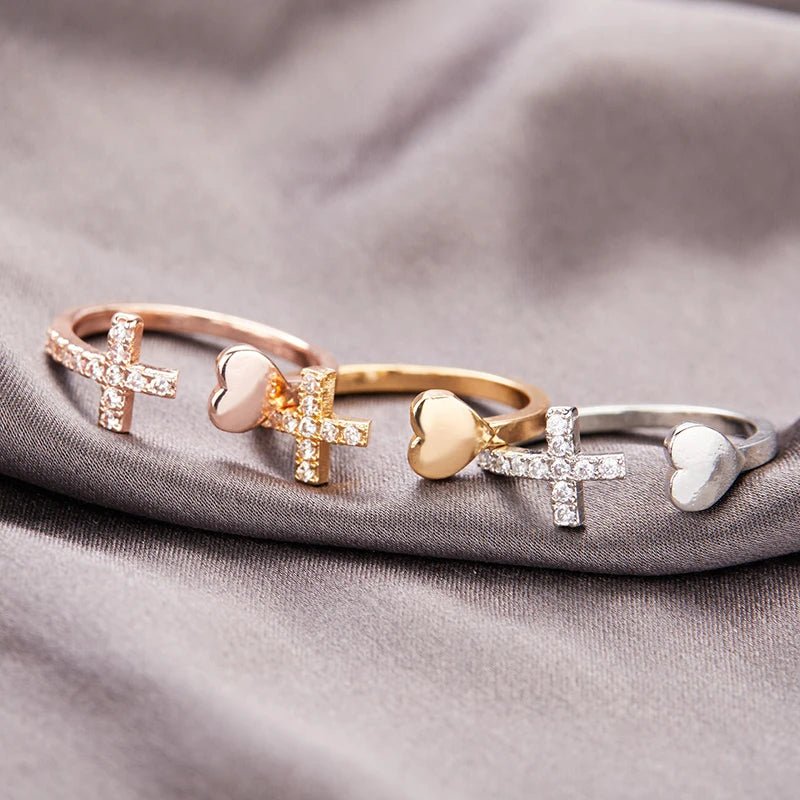 Heavenly Heart & Cross Ring - Dolbrook Jewelers