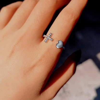 Heavenly Heart & Cross Ring - Dolbrook Jewelers
