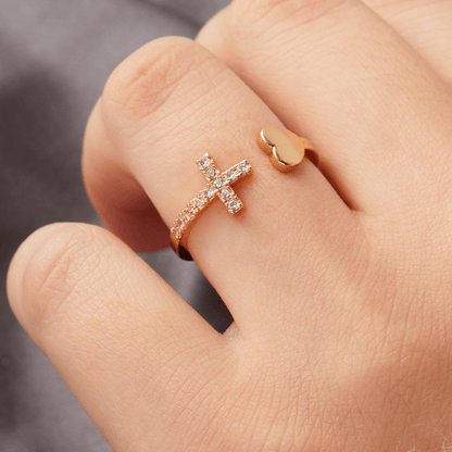Heavenly Heart & Cross Ring - Dolbrook Jewelers
