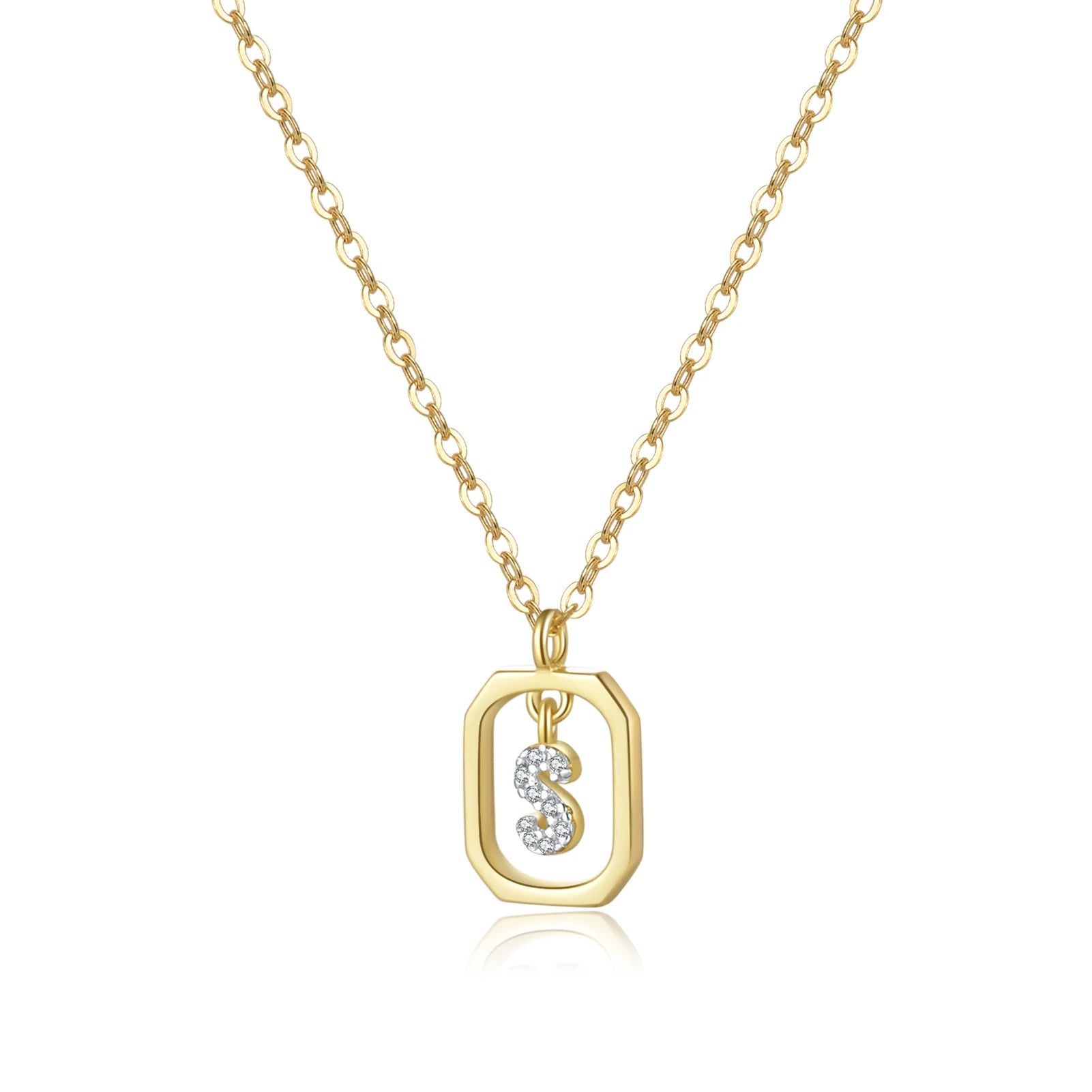 Her Story Initial Necklace | Sparkling Letter Pendant - Dolbrook Jewelers