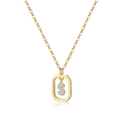Her Story Initial Necklace | Sparkling Letter Pendant - Dolbrook Jewelers