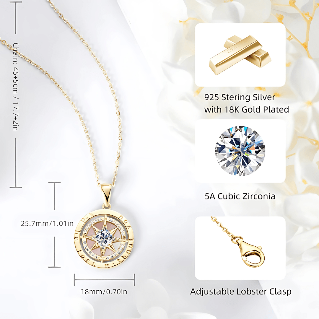 "I'd Be Lost Without You" Compass Necklace - Dolbrook Jewelers