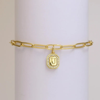 Initial Story Sparkling Paperclip Bracelet - Dolbrook Jewelers