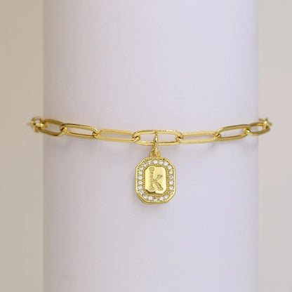 Initial Story Sparkling Paperclip Bracelet - Dolbrook Jewelers