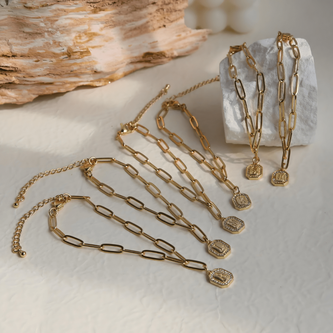 Initial Story Sparkling Paperclip Bracelet - Dolbrook Jewelers