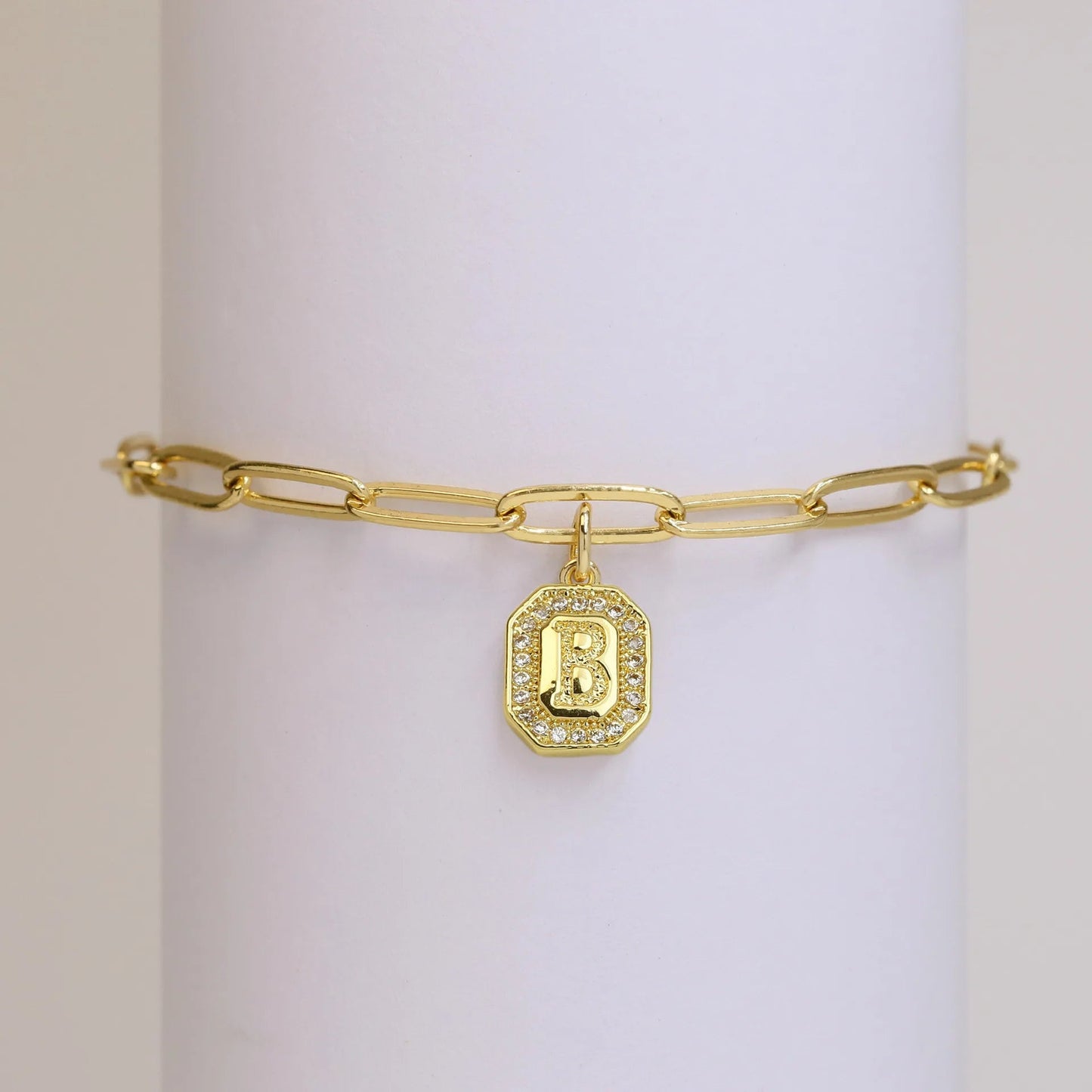 Initial Story Sparkling Paperclip Bracelet - Dolbrook Jewelers
