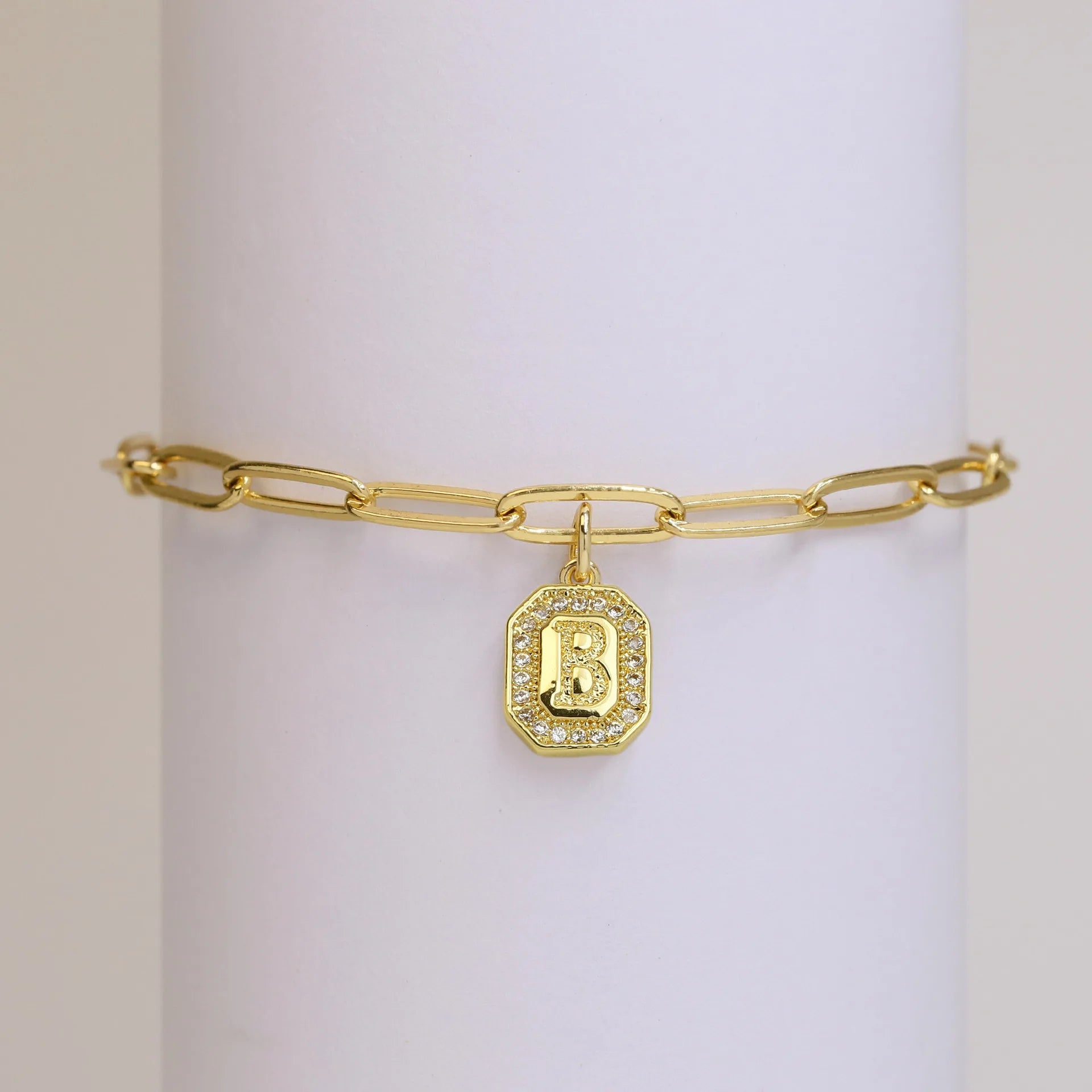 Initial Story Sparkling Paperclip Bracelet - Dolbrook Jewelers