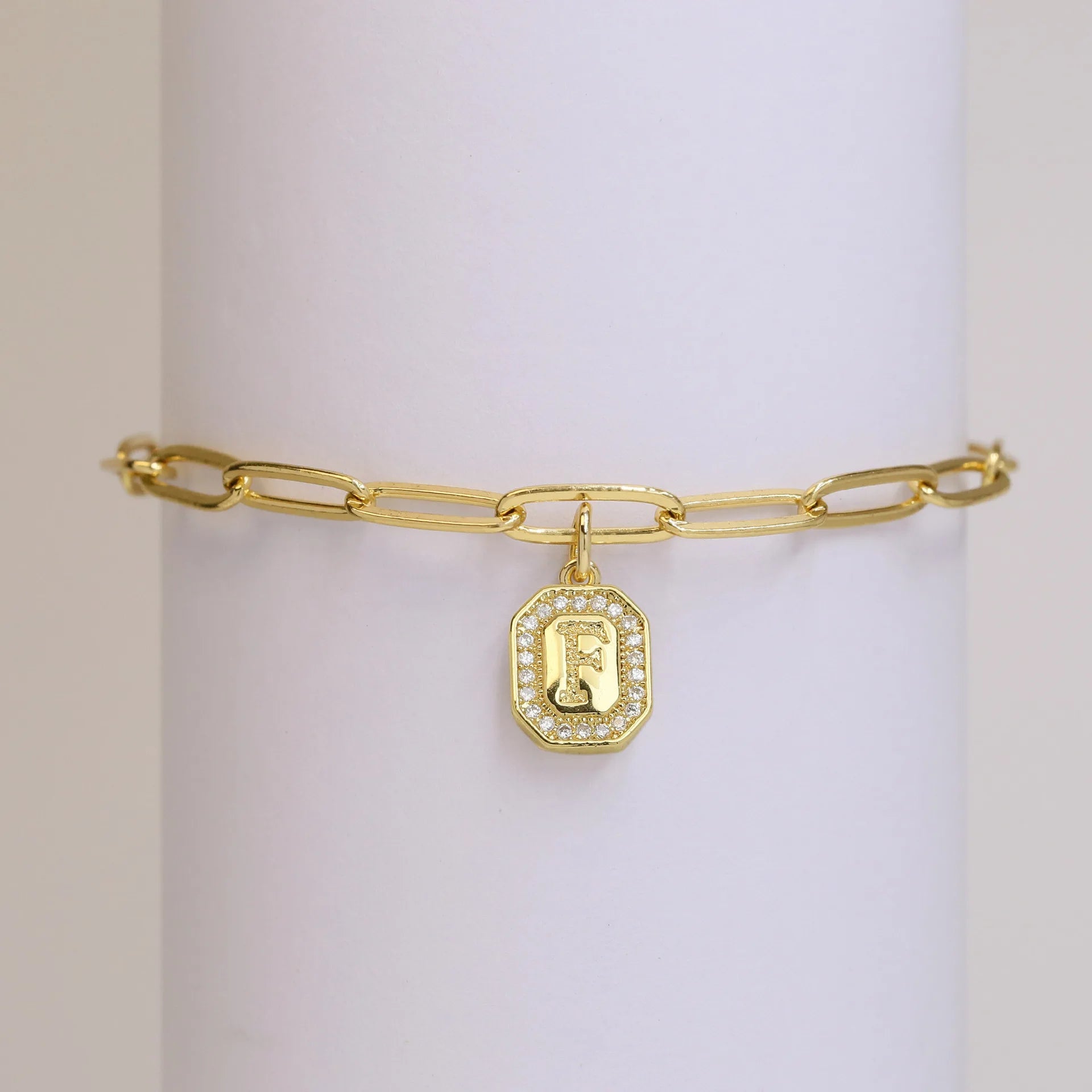 Initial Story Sparkling Paperclip Bracelet - Dolbrook Jewelers