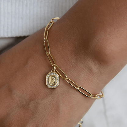 Initial Story Sparkling Paperclip Bracelet - Dolbrook Jewelers