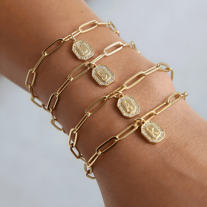 Initial Story Sparkling Paperclip Bracelet - Dolbrook Jewelers