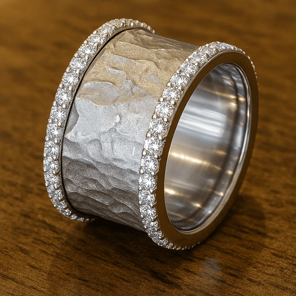 Isabella Hammered Pavé Ring - Dolbrook Jewelers