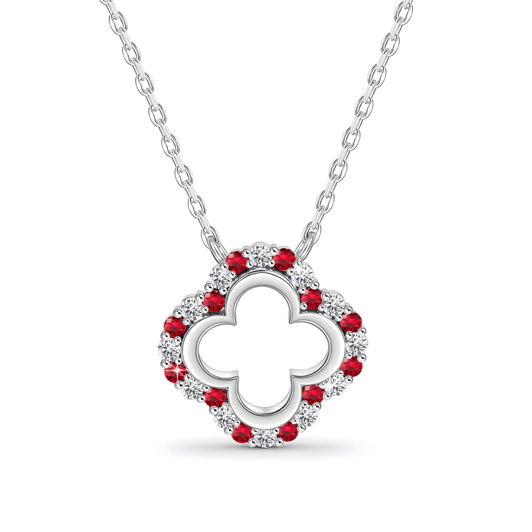 Lucky Clover Sparkle Necklace in Sterling Silver - Dolbrook Jewelers