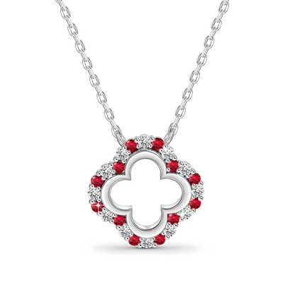 Lucky Clover Sparkle Necklace in Sterling Silver - Dolbrook Jewelers