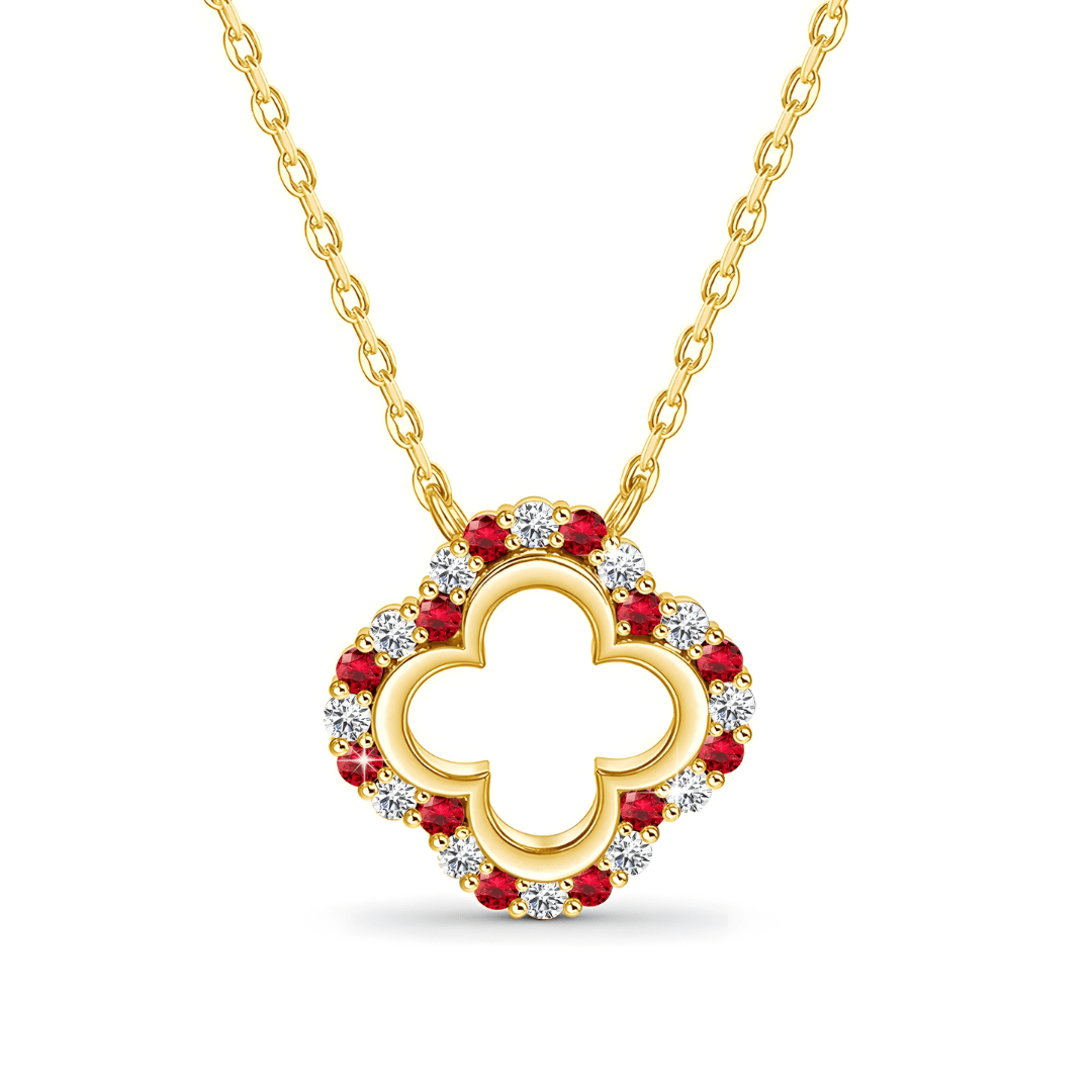Lucky Clover Sparkle Necklace in Sterling Silver - Dolbrook Jewelers
