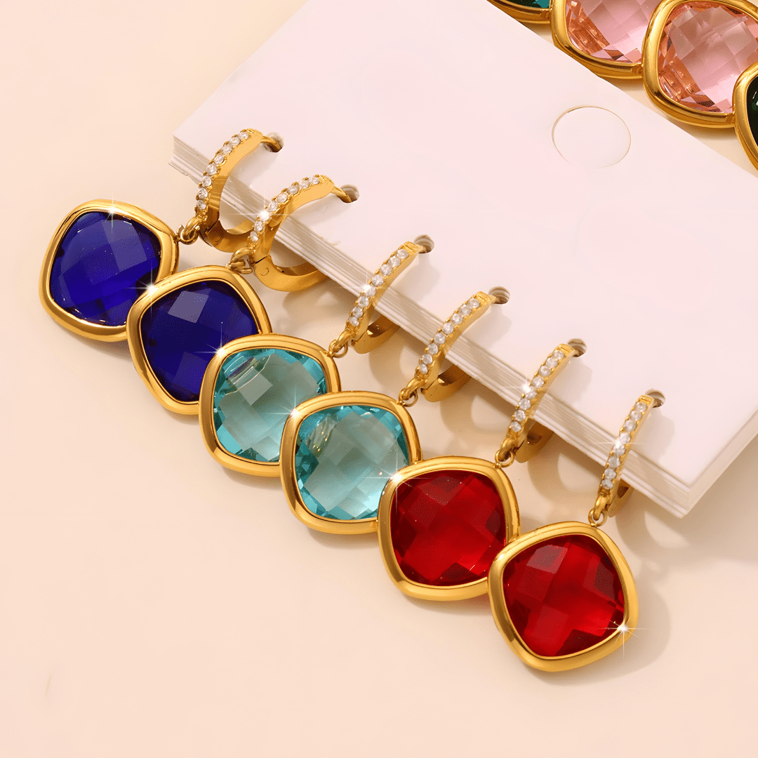 Margot Czech Glass Drop Hoops - Dolbrook Jewelers