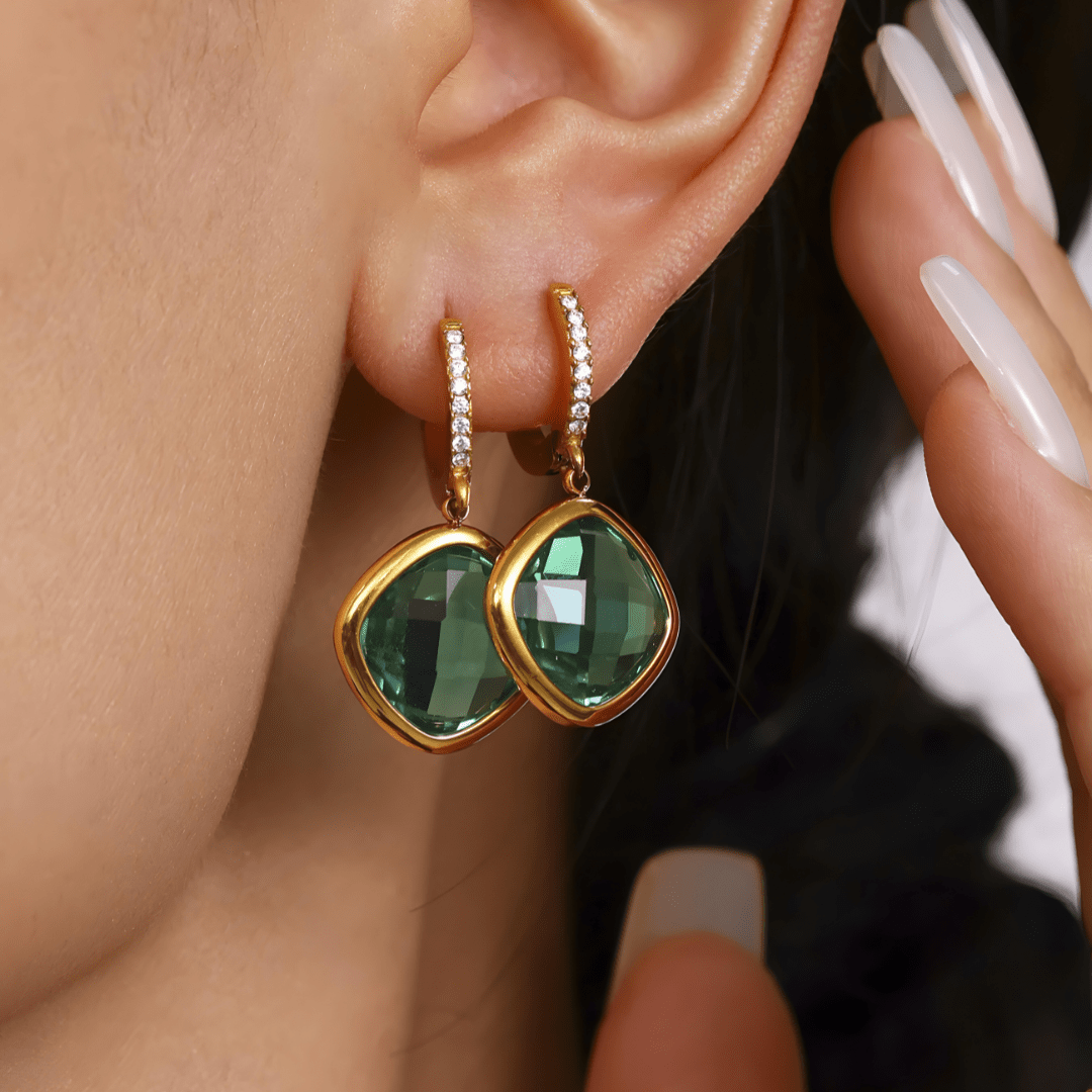 Margot Czech Glass Drop Hoops - Dolbrook Jewelers