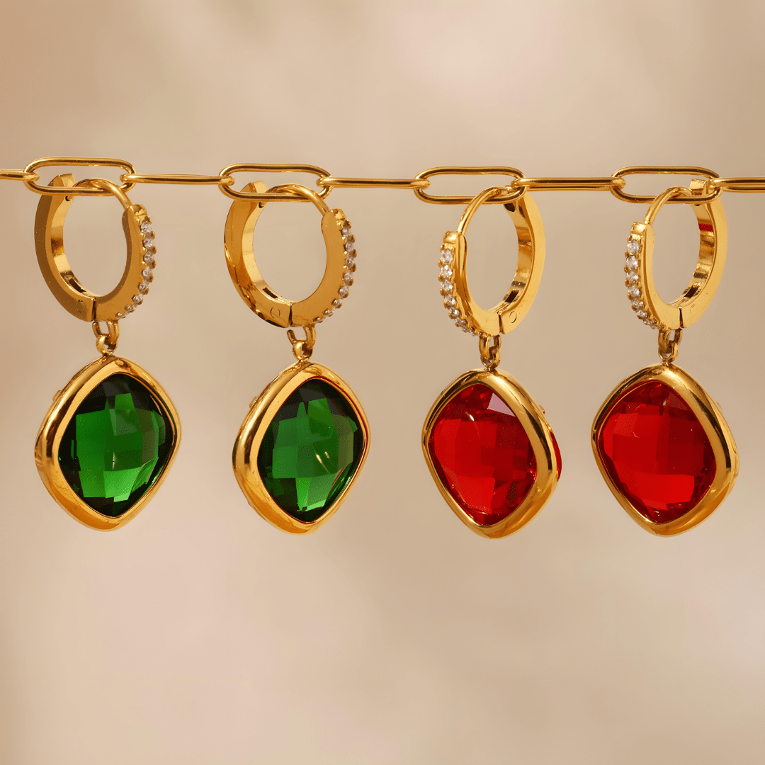 Margot Czech Glass Drop Hoops - Dolbrook Jewelers