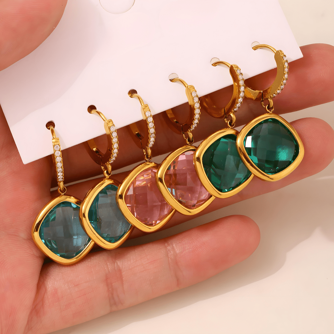 Margot Czech Glass Drop Hoops - Dolbrook Jewelers