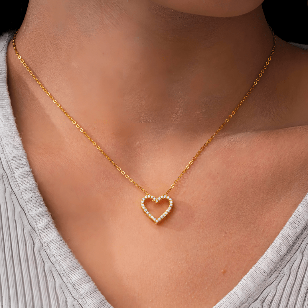 Moissanite Sofia Love Necklace | 14K Gold Plated 925 Sterling Silver - Dolbrook Jewelers