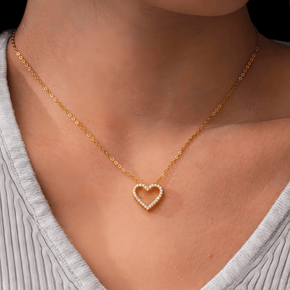 Moissanite Sofia Love Necklace | 14K Gold Plated 925 Sterling Silver - Dolbrook Jewelers