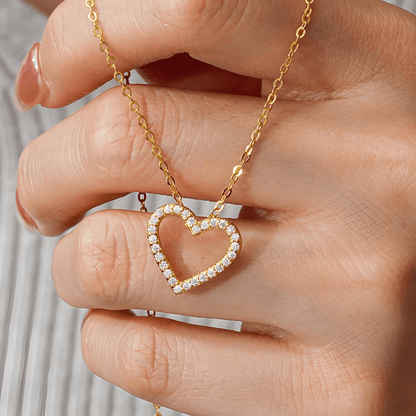 Moissanite Sofia Love Necklace | 14K Gold Plated 925 Sterling Silver - Dolbrook Jewelers