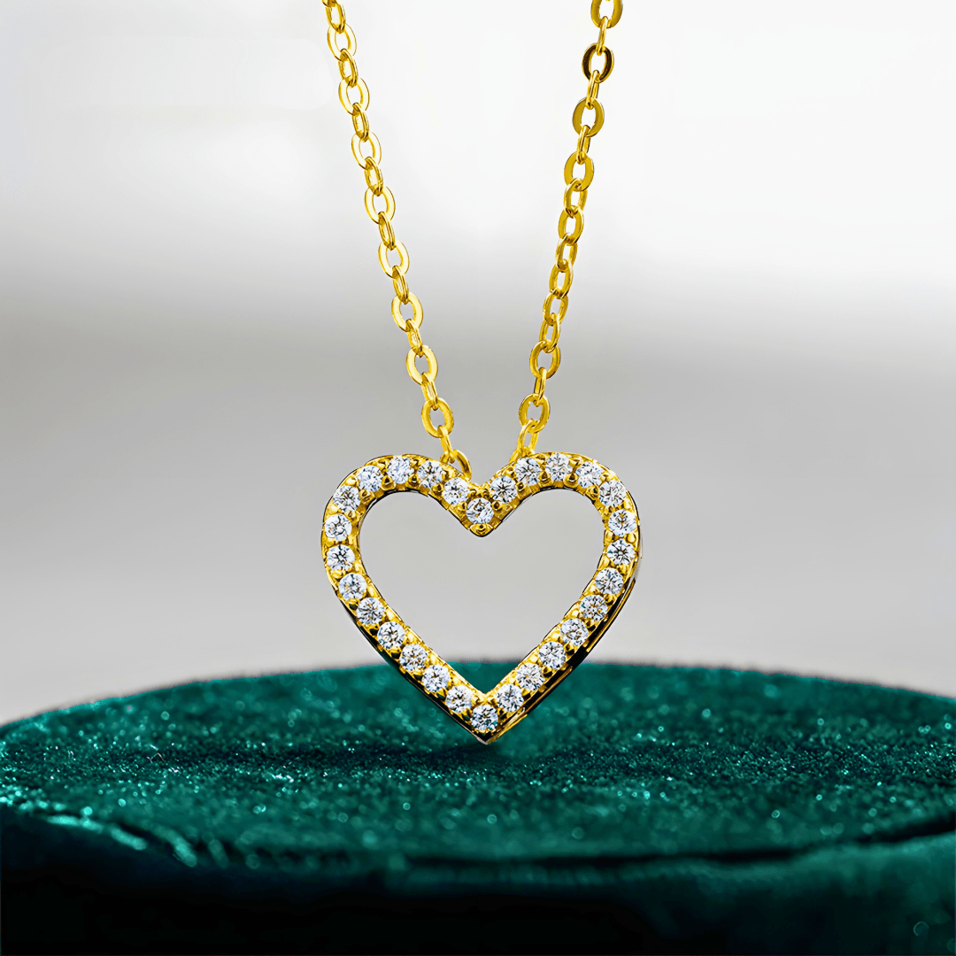 Moissanite Sofia Love Necklace | 14K Gold Plated 925 Sterling Silver - Dolbrook Jewelers