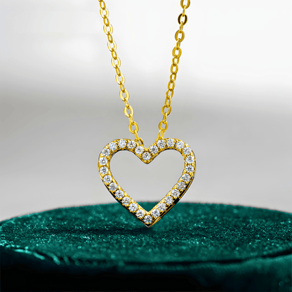 Moissanite Sofia Love Necklace | 14K Gold Plated 925 Sterling Silver - Dolbrook Jewelers